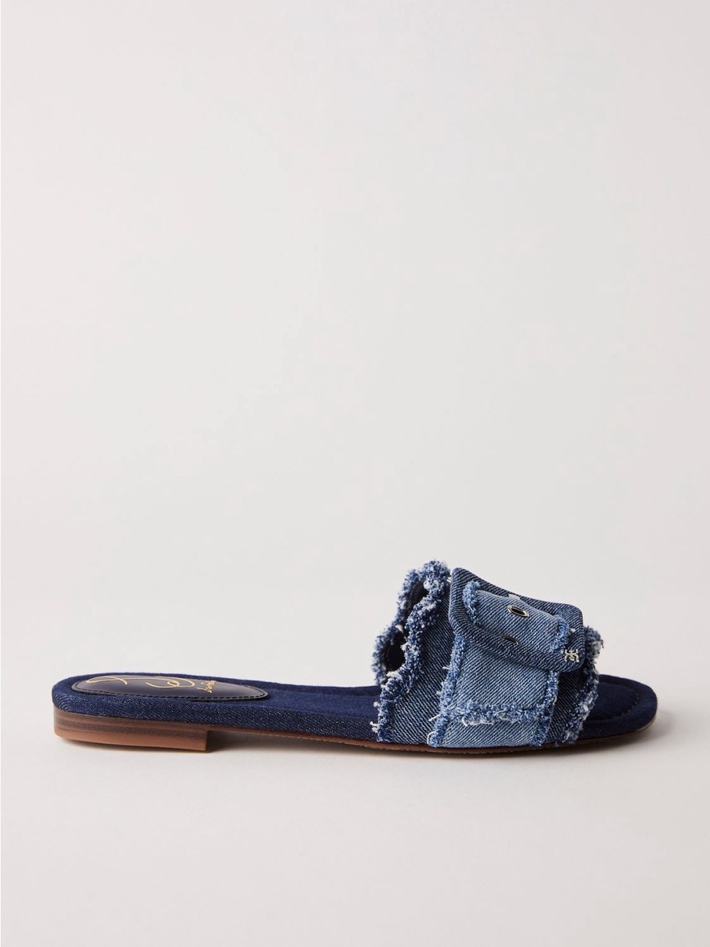 Sam Edelman Bambi Fray Slide Sandal, color: blue multi twill - Picture 3 of 11